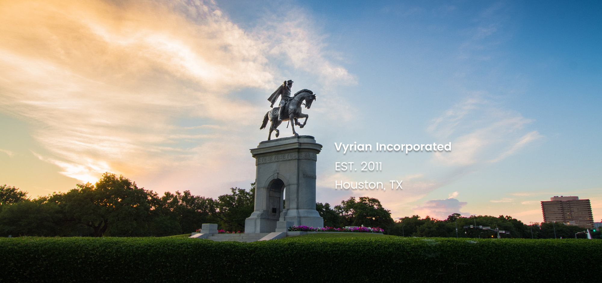 Houston setting featured on Vyrian’s official About page